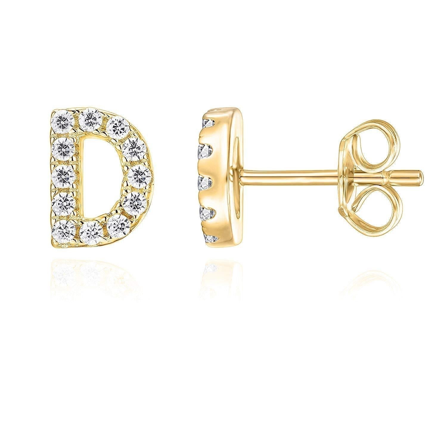 Initial-Örhänge aus 16k Gold