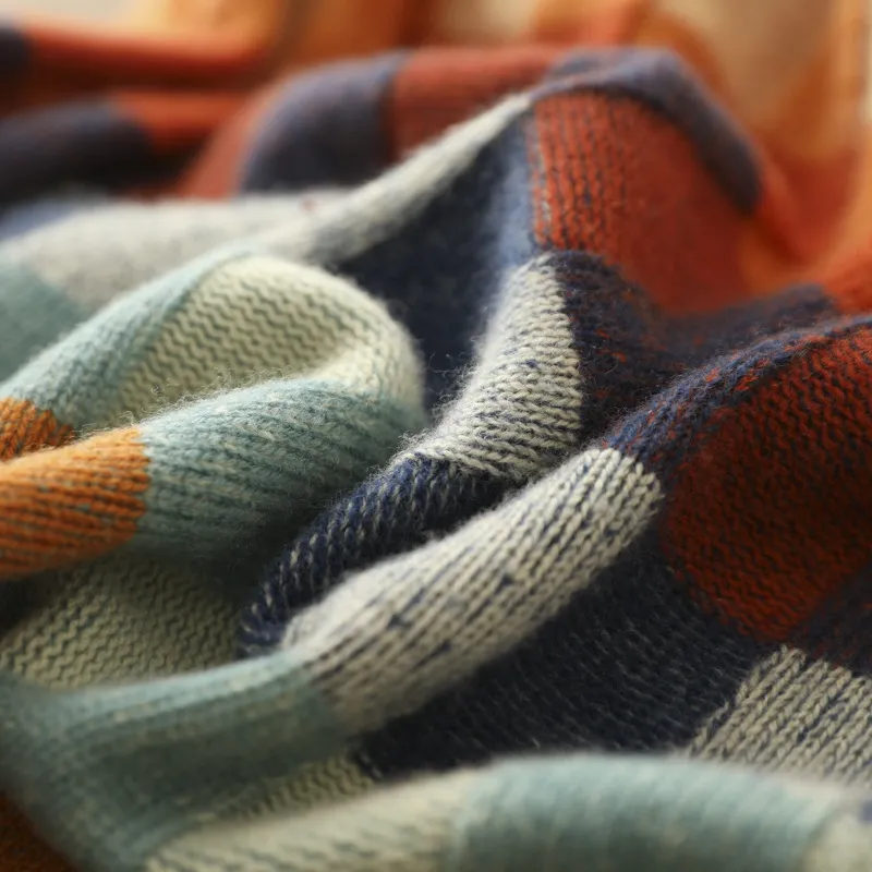 Adalynn™ - Färgglad rullkrage tröja med patchwork-strickmönster