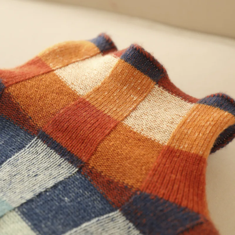 Adalynn™ - Färgglad rullkrage tröja med patchwork-strickmönster