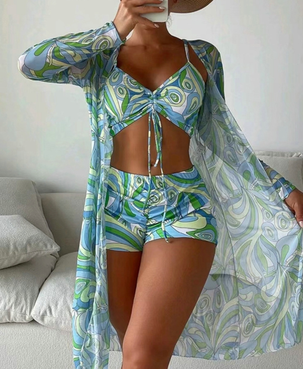 TRUDI I TRYCKT 3-DELAT BIKINISET
