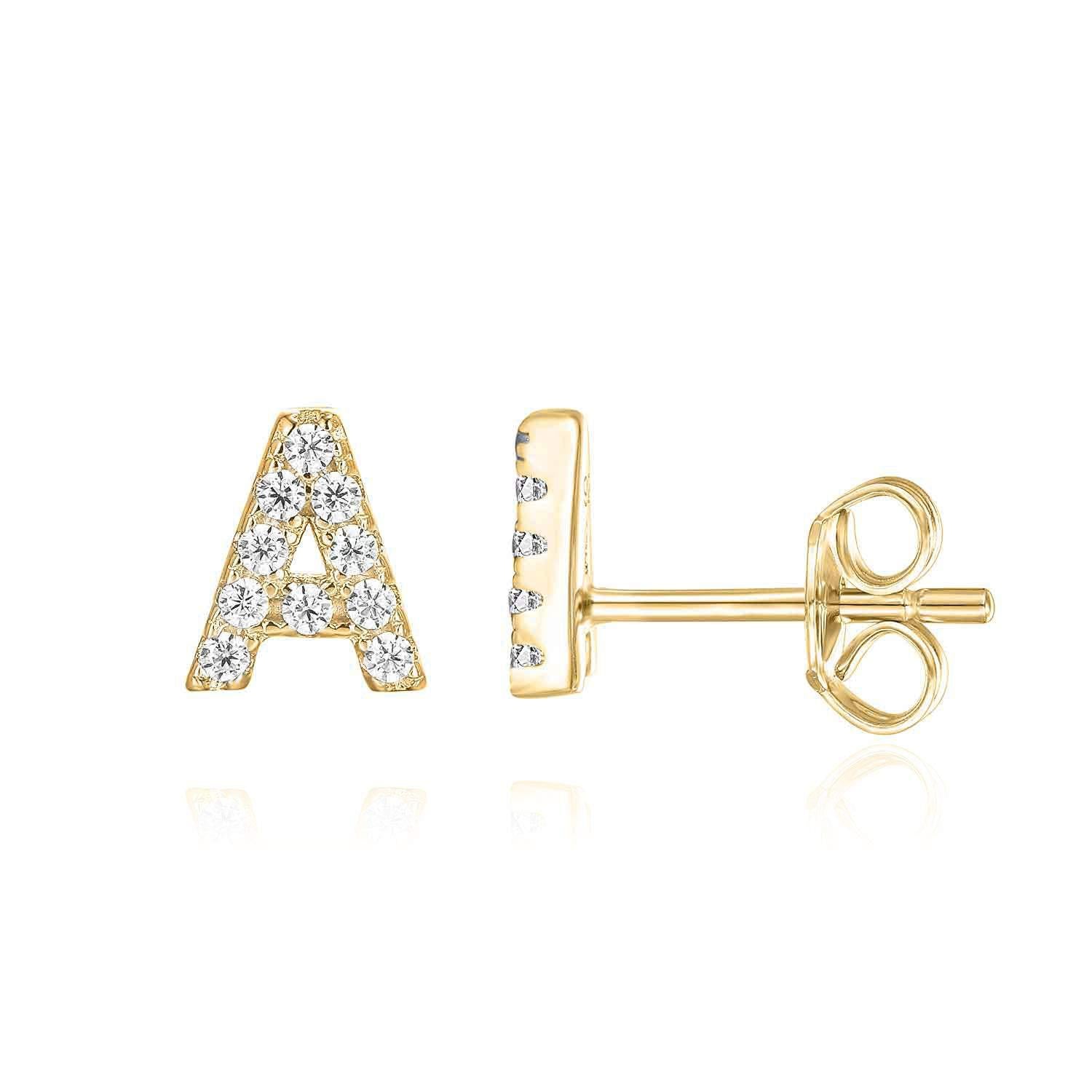Initial-Örhänge aus 16k Gold
