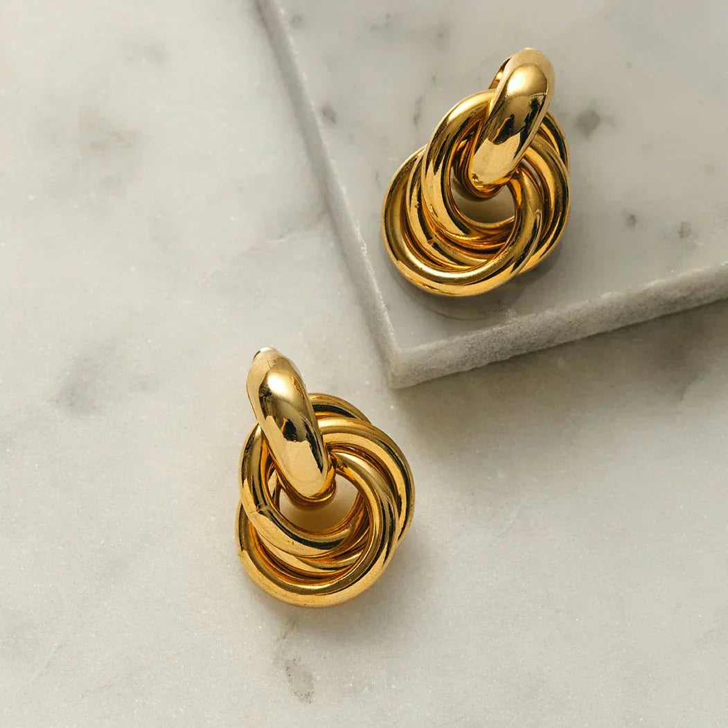 Utsagda sammanflätade örhängen | Guld 14k