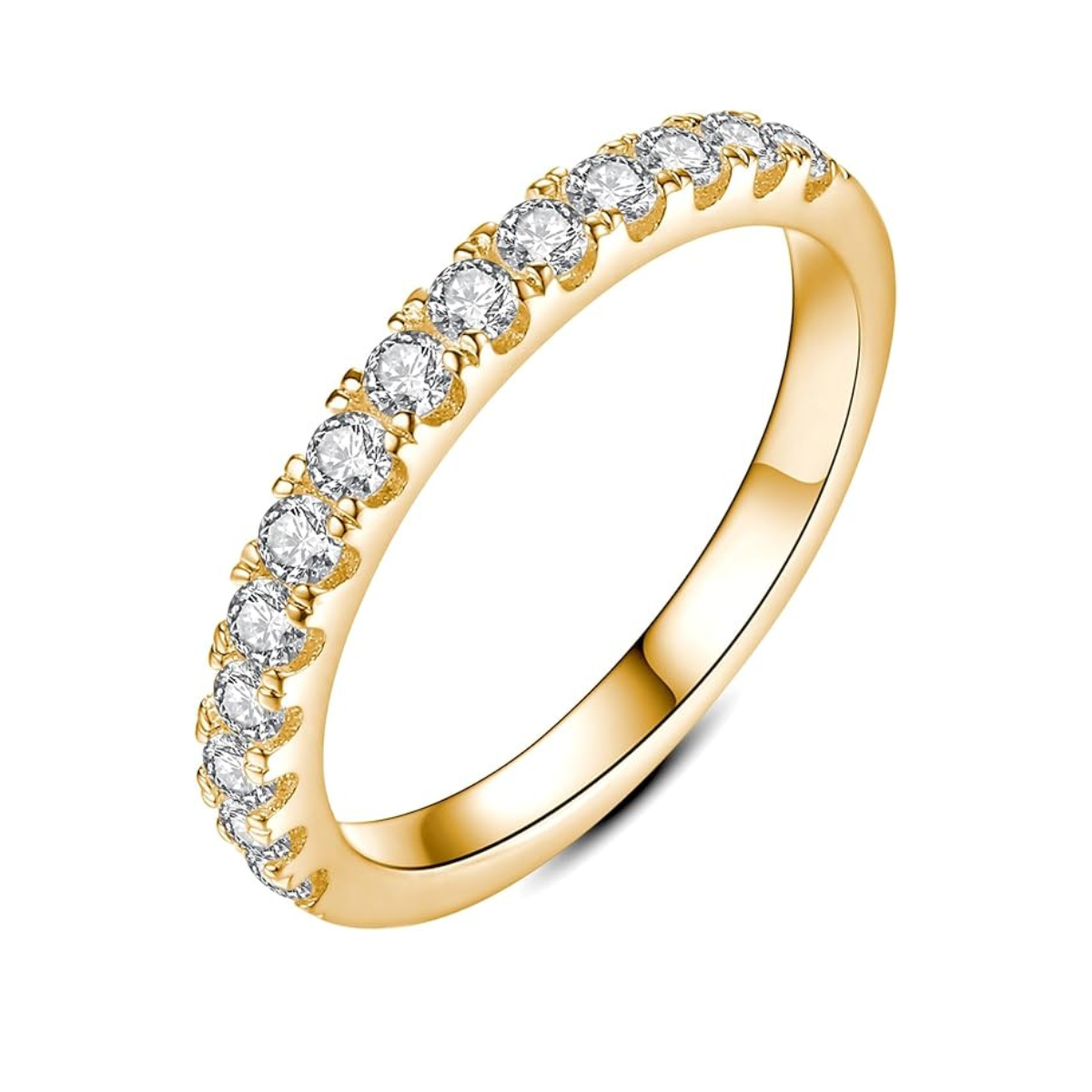Moissanit Vigselring | Guld 18K