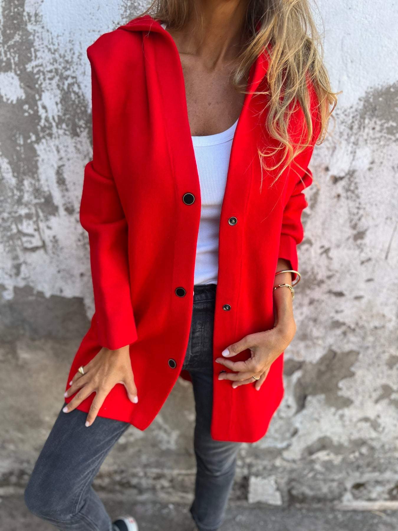 Lisabeth | Lättsamma enknappad blazer med huva