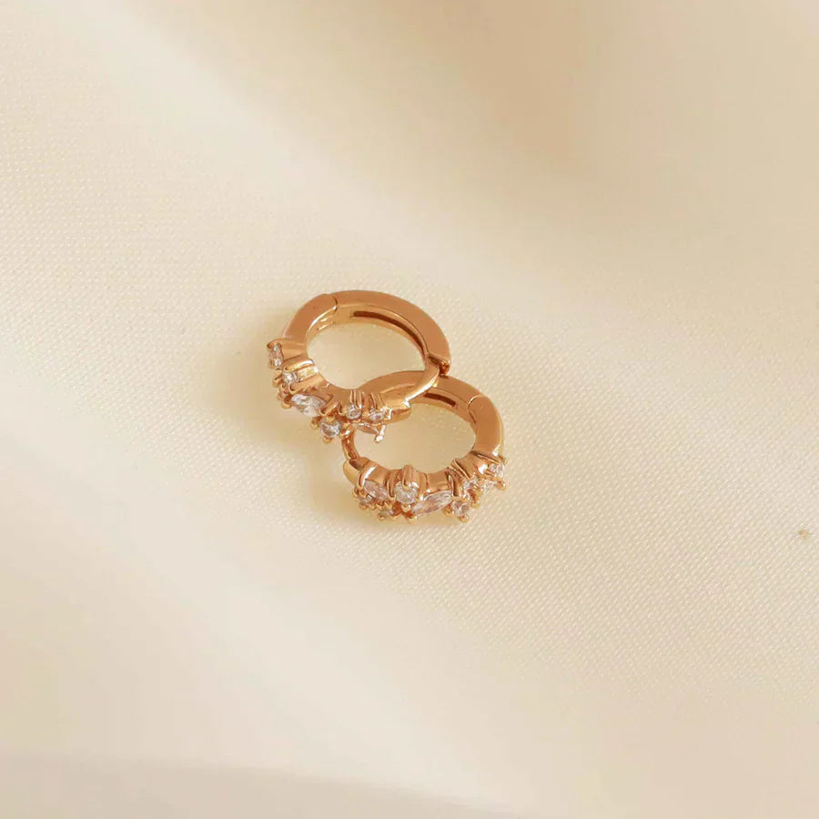 Kristallkluster Huggies | Guld 18k