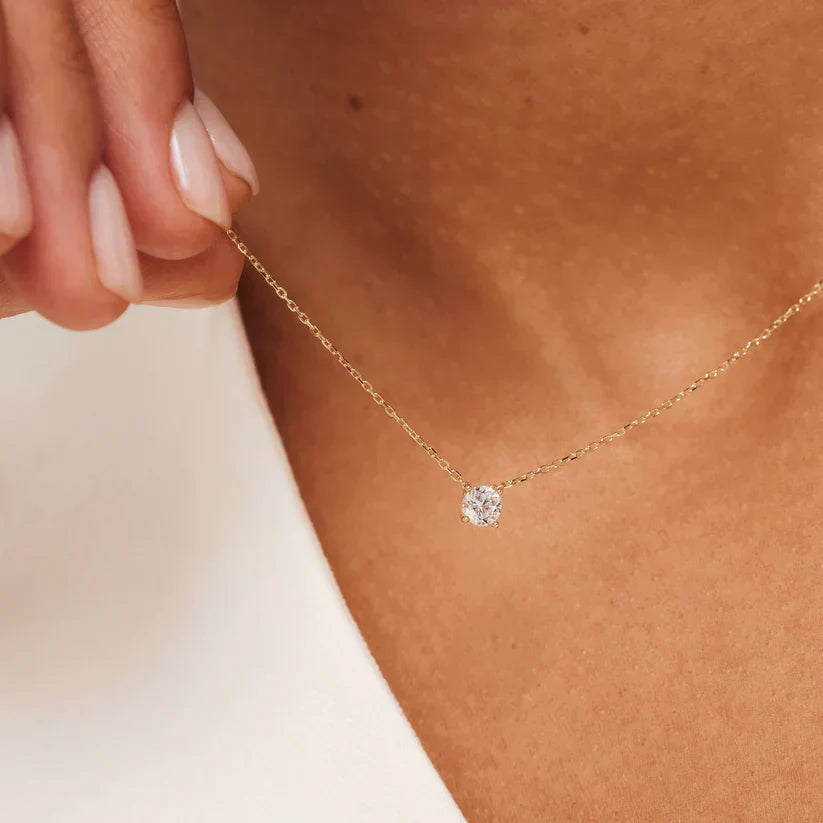 Cléa Moissanit Sten Halsband | Guld 14k
